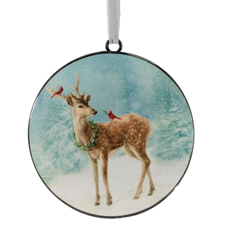 Winter Deer Disc Ornament